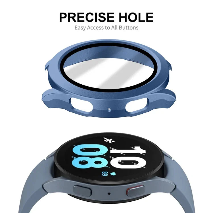 สำหรับ Samsung Galaxy Watch4/5 44 มม. เคส ENKAY Hat-Prince กันน้ำ ครอบคลุมเต็มกรอบ PC + กระจกนิรภัย 9H