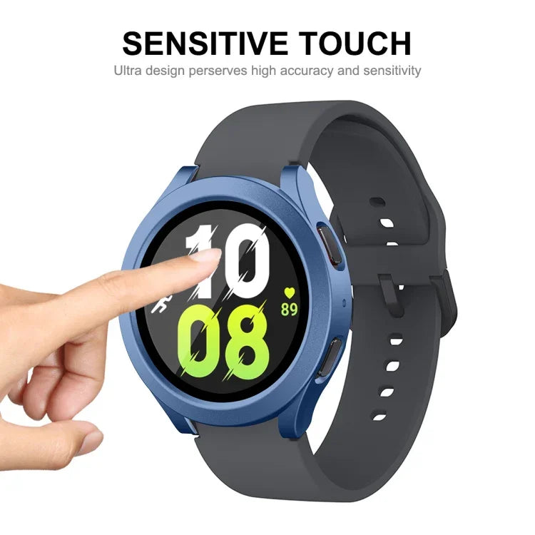 สำหรับ Samsung Galaxy Watch4/5 44 มม. เคส ENKAY Hat-Prince กันน้ำ ครอบคลุมเต็มกรอบ PC + กระจกนิรภัย 9H