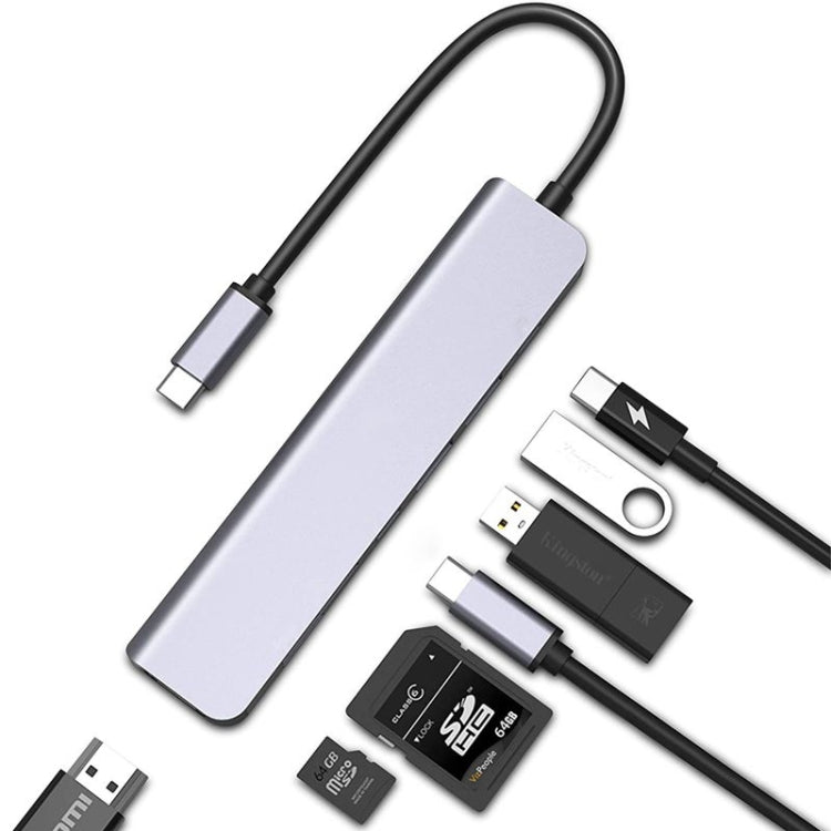 ฮับ USB C 7-in-1 พร้อม HDMI, ชาร์จเร็ว 100W PD และเครื่องอ่านการ์ด SD/TF