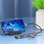 ฮับ USB C 7-in-1 พร้อม HDMI, ชาร์จเร็ว 100W PD และเครื่องอ่านการ์ด SD/TF