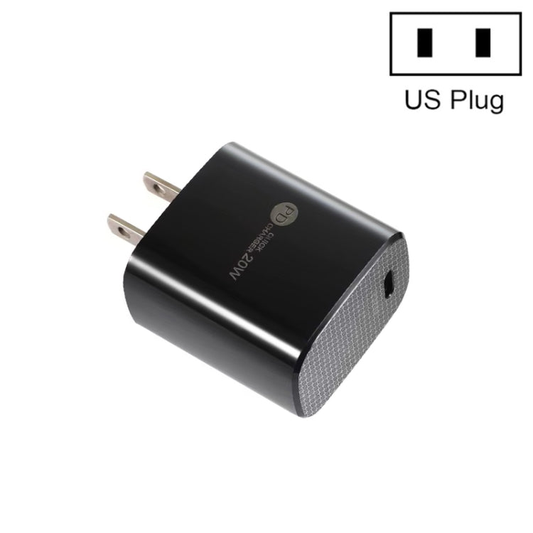 ที่ชาร์จเร็วพอร์ตเดียว PD11 Mini PD3.0 USB-C / Type-C 20W สำหรับ iPhone / iPad พร้อมปลั๊ก US