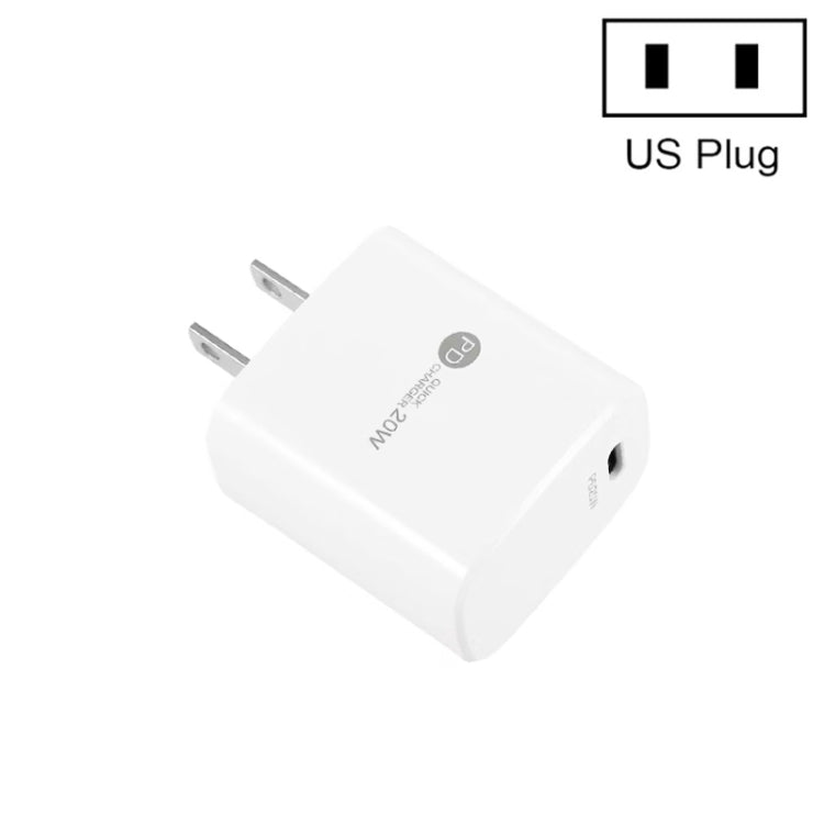 ที่ชาร์จเร็วพอร์ตเดียว PD11 Mini PD3.0 USB-C / Type-C 20W สำหรับ iPhone / iPad พร้อมปลั๊ก US