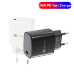 ที่ชาร์จเร็วพอร์ตเดียว PD11 Mini PD3.0 USB-C / Type-C 20W สำหรับ iPhone / iPad พร้อมปลั๊ก EU