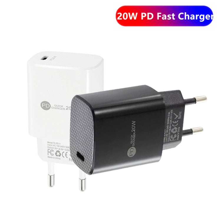 ที่ชาร์จเร็วพอร์ตเดียว PD11 Mini PD3.0 USB-C / Type-C 20W สำหรับ iPhone / iPad พร้อมปลั๊ก EU