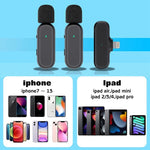 ไมโครโฟนไร้สายแบบหนีบ 2 ชิ้น พร้อมเคสชาร์จและระบบลดเสียงรบกวน, DS-MKFJ11IP