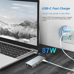 USB C HUB, อะแดปเตอร์ USB C 11 in 1 Dongle พร้อม 4K HDMI, VGA, Type C PD, USB3.0, RJ45 Ethernet, เครื่องอ่านการ์ด SD/TF, ช่อง AUX 3.5 มม., สถานีเชื่อมต่อรองรับ MacBook Pro/Air และแล็ปท็อป/อุปกรณ์ Type C อื่นๆ