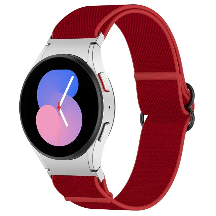 Nylon Stretch Black Buckle Watch Band, For Samsung Galaxy Watch 5 Pro 45mm, For Samsung Galaxy Watch 5 44mm, For Samsung Galaxy Watch 5 40mm, For Samsung Galaxy Watch 4 44mm, For Samsung Galaxy Watch 4 40mm, For Samsung Galaxy Watch 4 Classic 42mm     ...