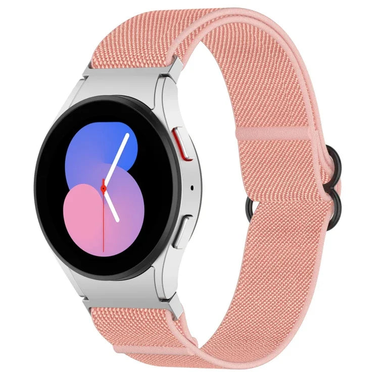 Nylon Stretch Black Buckle Watch Band, For Samsung Galaxy Watch 5 Pro 45mm, For Samsung Galaxy Watch 5 44mm, For Samsung Galaxy Watch 5 40mm, For Samsung Galaxy Watch 4 44mm, For Samsung Galaxy Watch 4 40mm, For Samsung Galaxy Watch 4 Classic 42mm     ...