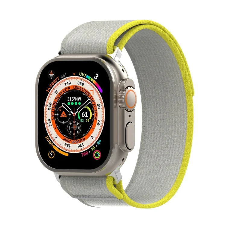 สายรัดนาฬิกาไนลอนสองสีแบบตีนตุ๊กแก สำหรับ Apple Watch Ultra 49มม., สำหรับ Apple Watch Series 8&7 45มม./SE 2&6&SE&5&4 44มม., สำหรับ Apple Watch Series 8&7 41มม./SE 2&6&SE&5&4 40มม.