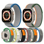 สายรัดนาฬิกาไนลอนสองสีแบบตีนตุ๊กแก สำหรับ Apple Watch Ultra 49มม., สำหรับ Apple Watch Series 8&7 45มม./SE 2&6&SE&5&4 44มม., สำหรับ Apple Watch Series 8&7 41มม./SE 2&6&SE&5&4 40มม.