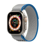 สายรัดนาฬิกาไนลอนสองสีแบบตีนตุ๊กแก สำหรับ Apple Watch Ultra 49มม., สำหรับ Apple Watch Series 8&7 45มม./SE 2&6&SE&5&4 44มม., สำหรับ Apple Watch Series 8&7 41มม./SE 2&6&SE&5&4 40มม.