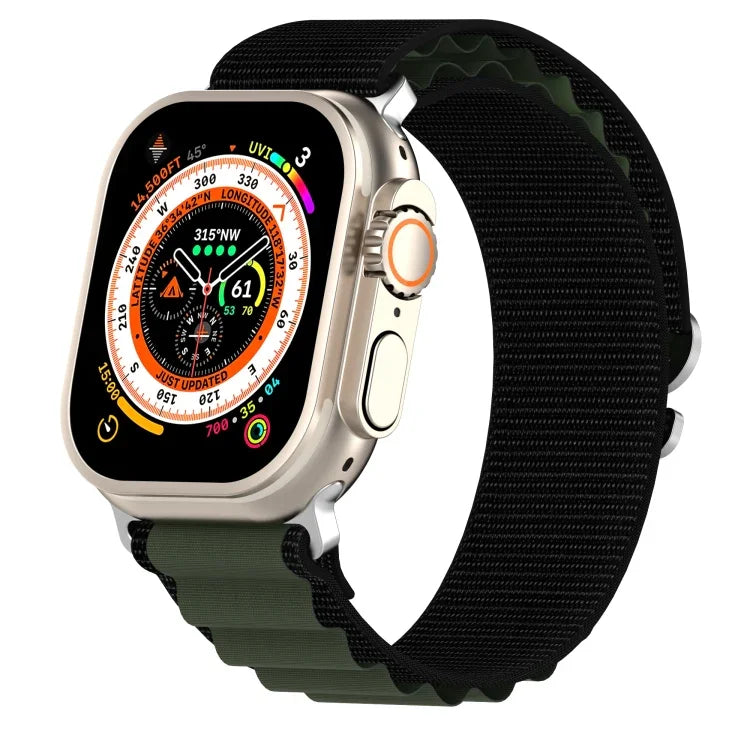 สายรัดนาฬิกาไนลอนสองสี สำหรับ Apple Watch Ultra 49มม., สำหรับ Apple Watch Series 8&7 45มม./SE 2&6&SE&5&4 44มม., สำหรับ Apple Watch Series 8&7 41มม./SE 2&6&SE&5&4 40มม.