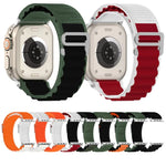 สายรัดนาฬิกาไนลอนสองสี สำหรับ Apple Watch Ultra 49มม., สำหรับ Apple Watch Series 8&7 45มม./SE 2&6&SE&5&4 44มม., สำหรับ Apple Watch Series 8&7 41มม./SE 2&6&SE&5&4 40มม.