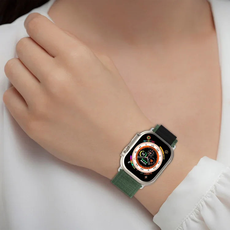 สายรัดนาฬิกาไนลอนสองสี สำหรับ Apple Watch Ultra 49มม., สำหรับ Apple Watch Series 8&7 45มม./SE 2&6&SE&5&4 44มม., สำหรับ Apple Watch Series 8&7 41มม./SE 2&6&SE&5&4 40มม.