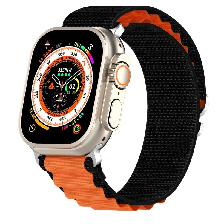 สายรัดนาฬิกาไนลอนสองสี สำหรับ Apple Watch Ultra 49มม., สำหรับ Apple Watch Series 8&7 45มม./SE 2&6&SE&5&4 44มม., สำหรับ Apple Watch Series 8&7 41มม./SE 2&6&SE&5&4 40มม.