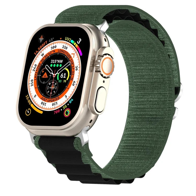 สายรัดนาฬิกาไนลอนสองสี สำหรับ Apple Watch Ultra 49มม., สำหรับ Apple Watch Series 8&7 45มม./SE 2&6&SE&5&4 44มม., สำหรับ Apple Watch Series 8&7 41มม./SE 2&6&SE&5&4 40มม.