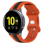 สายซิลิโคนสองสีพร้อมหัวเข็มขัดแบบผีเสื้อขนาด 20 มม. สำหรับ Samsung Galaxy Watch Active 2 ขนาด 44 มม., สำหรับ Samsung Galaxy Watch ขนาด 42 มม.