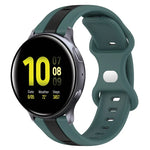 สายซิลิโคนสองสีพร้อมหัวเข็มขัดแบบผีเสื้อขนาด 20 มม. สำหรับ Samsung Galaxy Watch Active 2 ขนาด 44 มม., สำหรับ Samsung Galaxy Watch ขนาด 42 มม.