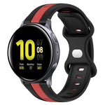 สายซิลิโคนสองสีพร้อมหัวเข็มขัดแบบผีเสื้อขนาด 20 มม. สำหรับ Samsung Galaxy Watch Active 2 ขนาด 44 มม., สำหรับ Samsung Galaxy Watch ขนาด 42 มม.