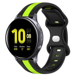 สายซิลิโคนสองสีพร้อมหัวเข็มขัดแบบผีเสื้อขนาด 20 มม. สำหรับ Samsung Galaxy Watch Active 2 ขนาด 44 มม., สำหรับ Samsung Galaxy Watch ขนาด 42 มม.