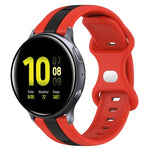 สายซิลิโคนสองสีพร้อมหัวเข็มขัดแบบผีเสื้อขนาด 20 มม. สำหรับ Samsung Galaxy Watch Active 2 ขนาด 44 มม., สำหรับ Samsung Galaxy Watch ขนาด 42 มม.