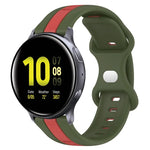 สายซิลิโคนสองสีพร้อมหัวเข็มขัดแบบผีเสื้อขนาด 20 มม. สำหรับ Samsung Galaxy Watch Active 2 ขนาด 44 มม., สำหรับ Samsung Galaxy Watch ขนาด 42 มม.
