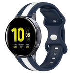 สายซิลิโคนสองสีพร้อมหัวเข็มขัดแบบผีเสื้อขนาด 20 มม. สำหรับ Samsung Galaxy Watch Active 2 ขนาด 44 มม., สำหรับ Samsung Galaxy Watch ขนาด 42 มม.