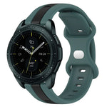 สายซิลิโคนสองสีพร้อมหัวเข็มขัดแบบผีเสื้อขนาด 20 มม. สำหรับ Samsung Galaxy Watch Active 2 ขนาด 44 มม., สำหรับ Samsung Galaxy Watch ขนาด 42 มม.