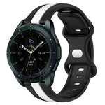 สายซิลิโคนสองสีพร้อมหัวเข็มขัดแบบผีเสื้อขนาด 20 มม. สำหรับ Samsung Galaxy Watch Active 2 ขนาด 44 มม., สำหรับ Samsung Galaxy Watch ขนาด 42 มม.