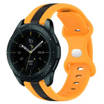 สายซิลิโคนสองสีพร้อมหัวเข็มขัดแบบผีเสื้อขนาด 20 มม. สำหรับ Samsung Galaxy Watch Active 2 ขนาด 44 มม., สำหรับ Samsung Galaxy Watch ขนาด 42 มม.