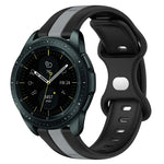 สายซิลิโคนสองสีพร้อมหัวเข็มขัดแบบผีเสื้อขนาด 20 มม. สำหรับ Samsung Galaxy Watch Active 2 ขนาด 44 มม., สำหรับ Samsung Galaxy Watch ขนาด 42 มม.