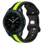 สายซิลิโคนสองสีพร้อมหัวเข็มขัดแบบผีเสื้อขนาด 20 มม. สำหรับ Samsung Galaxy Watch Active 2 ขนาด 44 มม., สำหรับ Samsung Galaxy Watch ขนาด 42 มม.