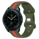 สายซิลิโคนสองสีพร้อมหัวเข็มขัดแบบผีเสื้อขนาด 20 มม. สำหรับ Samsung Galaxy Watch Active 2 ขนาด 44 มม., สำหรับ Samsung Galaxy Watch ขนาด 42 มม.