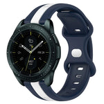 สายซิลิโคนสองสีพร้อมหัวเข็มขัดแบบผีเสื้อขนาด 20 มม. สำหรับ Samsung Galaxy Watch Active 2 ขนาด 44 มม., สำหรับ Samsung Galaxy Watch ขนาด 42 มม.