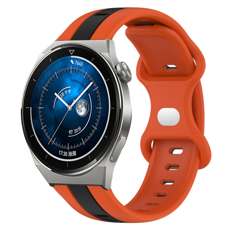 20mm Butterfly Buckle Two-Color Silicone Watch Band, For Huawei Watch GT3 Pro 46mm, For Huawei Watch Buds, For Huawei Watch GT3 46mm, For Huawei Watch 3 Pro New
