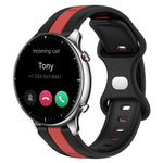 22mm Butterfly Buckle Two-Color Silicone Watch Band, For Amazfit GTR 2, For Amazfit 3, For Amazfit GTR 47mm