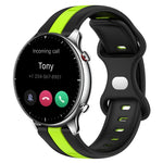 22mm Butterfly Buckle Two-Color Silicone Watch Band, For Amazfit GTR 2, For Amazfit 3, For Amazfit GTR 47mm