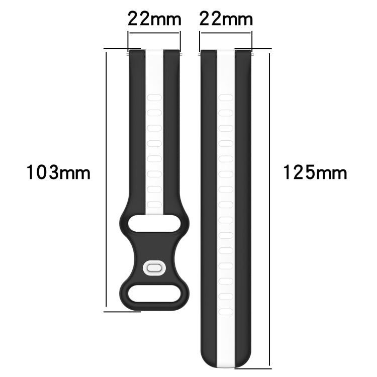 22mm Butterfly Buckle Two-Color Silicone Watch Band, For Amazfit GTR 2, For Amazfit 3, For Amazfit GTR 47mm