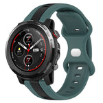 22mm Butterfly Buckle Two-Color Silicone Watch Band, For Amazfit GTR 2, For Amazfit 3, For Amazfit GTR 47mm