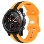 22mm Butterfly Buckle Two-Color Silicone Watch Band, For Amazfit GTR 2, For Amazfit 3, For Amazfit GTR 47mm