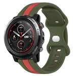22mm Butterfly Buckle Two-Color Silicone Watch Band, For Amazfit GTR 2, For Amazfit 3, For Amazfit GTR 47mm