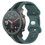 22mm Butterfly Buckle Two-Color Silicone Watch Band, For Amazfit GTR 2, For Amazfit 3, For Amazfit GTR 47mm