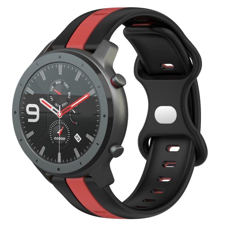 22mm Butterfly Buckle Two-Color Silicone Watch Band, For Amazfit GTR 2, For Amazfit 3, For Amazfit GTR 47mm
