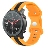 22mm Butterfly Buckle Two-Color Silicone Watch Band, For Amazfit GTR 2, For Amazfit 3, For Amazfit GTR 47mm