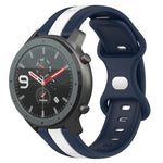 22mm Butterfly Buckle Two-Color Silicone Watch Band, For Amazfit GTR 2, For Amazfit 3, For Amazfit GTR 47mm