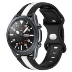 สายซิลิโคนสองสีพร้อมหัวเข็มขัดแบบผีเสื้อขนาด 22 มม. สำหรับ Samsung Galaxy Watch3 ขนาด 45 มม., สำหรับ Samsung Galaxy Watch ขนาด 46 มม., สำหรับ Samsung Gear S3 Classic, สำหรับ Samsung Gear S3 Frontier