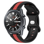 สายซิลิโคนสองสีพร้อมหัวเข็มขัดแบบผีเสื้อขนาด 22 มม. สำหรับ Samsung Galaxy Watch3 ขนาด 45 มม., สำหรับ Samsung Galaxy Watch ขนาด 46 มม., สำหรับ Samsung Gear S3 Classic, สำหรับ Samsung Gear S3 Frontier