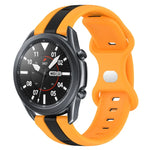 สายซิลิโคนสองสีพร้อมหัวเข็มขัดแบบผีเสื้อขนาด 22 มม. สำหรับ Samsung Galaxy Watch3 ขนาด 45 มม., สำหรับ Samsung Galaxy Watch ขนาด 46 มม., สำหรับ Samsung Gear S3 Classic, สำหรับ Samsung Gear S3 Frontier