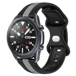 สายซิลิโคนสองสีพร้อมหัวเข็มขัดแบบผีเสื้อขนาด 22 มม. สำหรับ Samsung Galaxy Watch3 ขนาด 45 มม., สำหรับ Samsung Galaxy Watch ขนาด 46 มม., สำหรับ Samsung Gear S3 Classic, สำหรับ Samsung Gear S3 Frontier