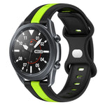 สายซิลิโคนสองสีพร้อมหัวเข็มขัดแบบผีเสื้อขนาด 22 มม. สำหรับ Samsung Galaxy Watch3 ขนาด 45 มม., สำหรับ Samsung Galaxy Watch ขนาด 46 มม., สำหรับ Samsung Gear S3 Classic, สำหรับ Samsung Gear S3 Frontier